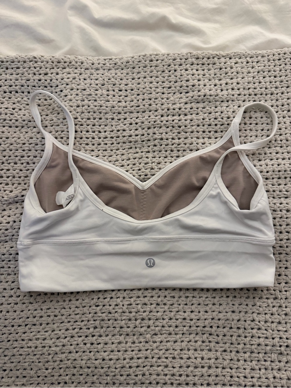 lululemon athletica White Sports Bra with Taupe Lining